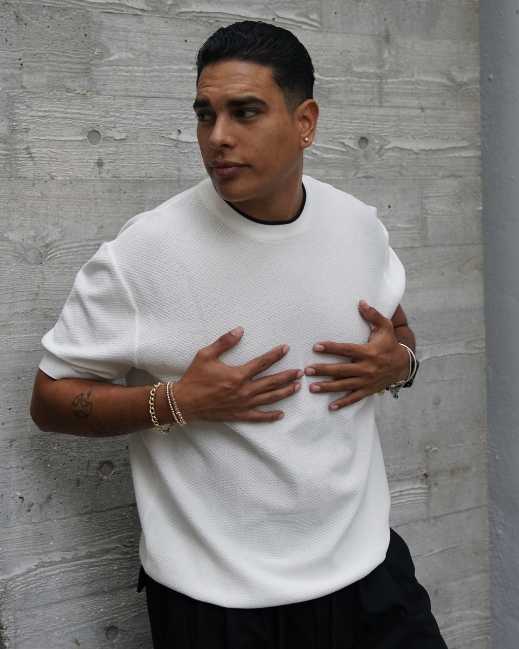 ZEVEN CONTRAST KNIT TEE