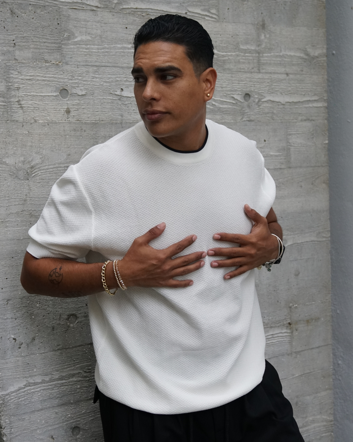 ZEVEN CONTRAST KNIT TEE