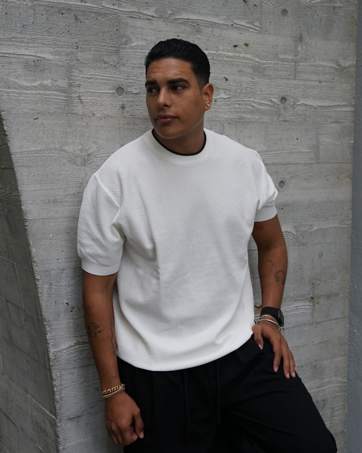 ZEVEN CONTRAST KNIT TEE