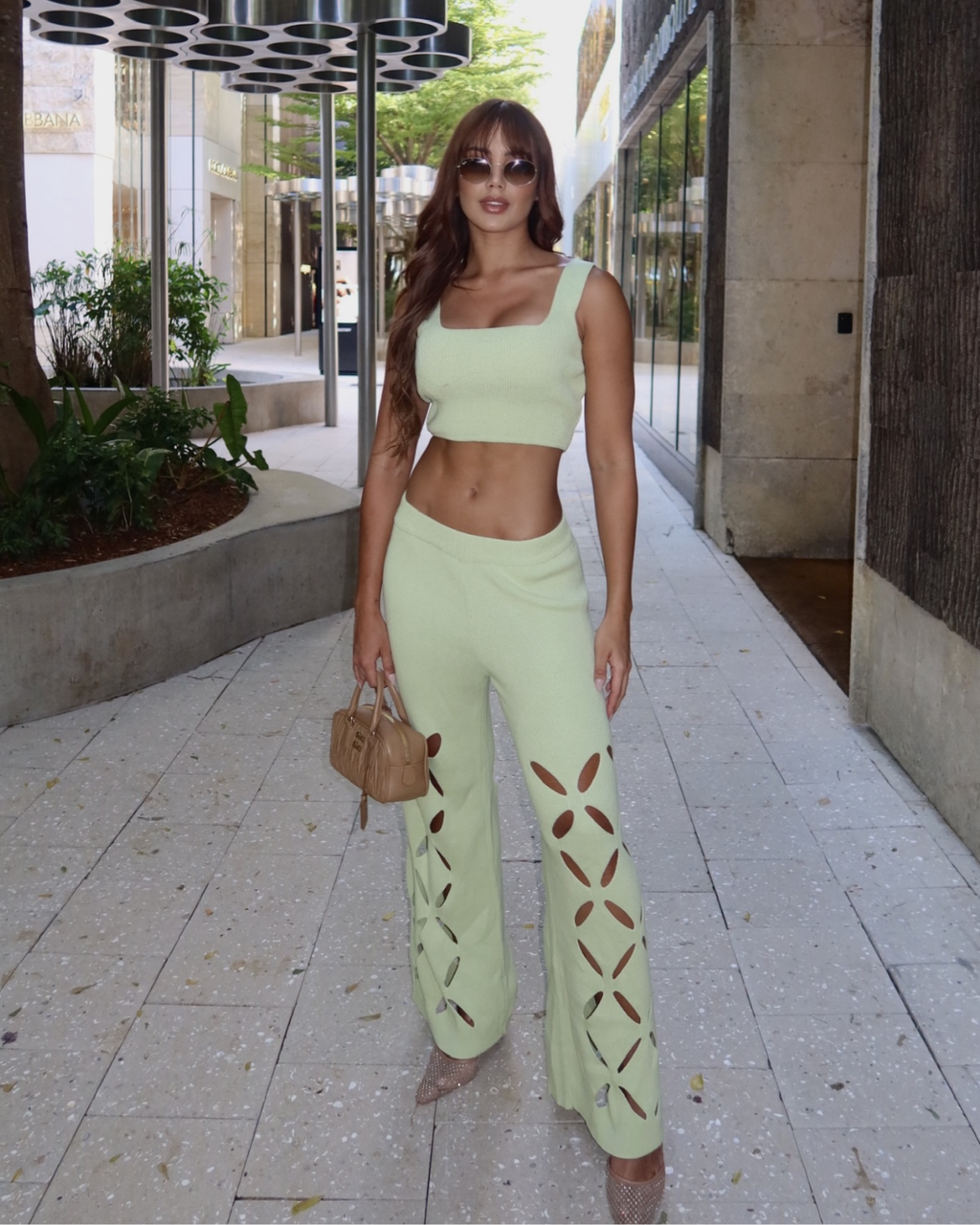 ZEVEN KNITTED RIBBED PANTS