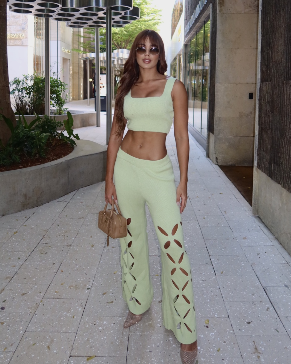 ZEVEN KNITTED RIBBED PANTS