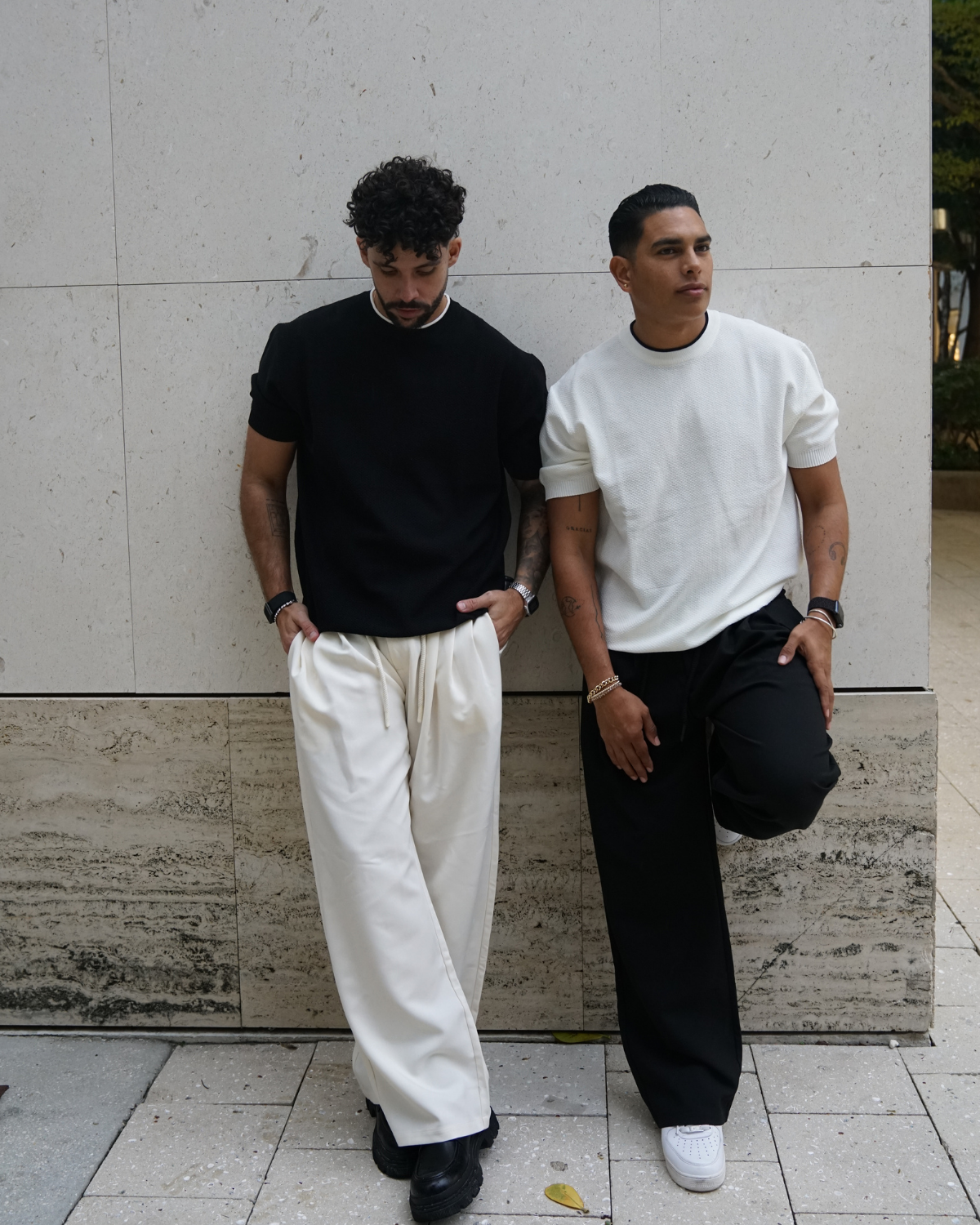 ZEVEN CONTRAST KNIT TEE