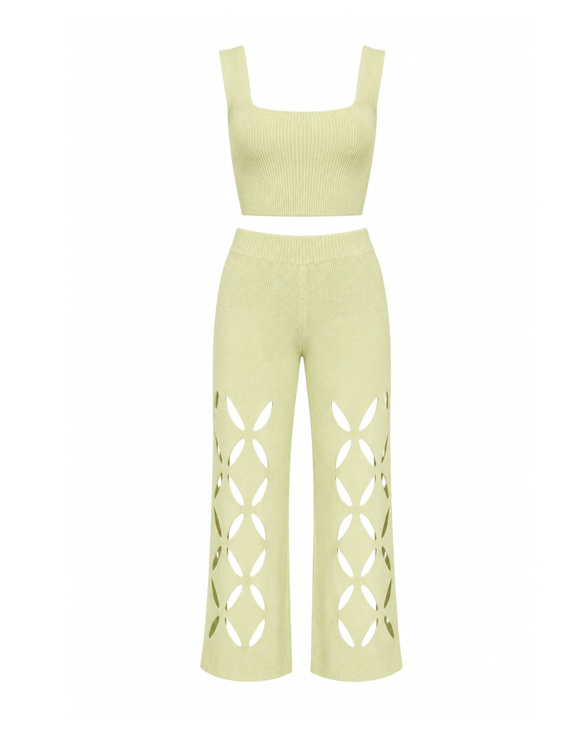 ZEVEN KNITTED RIBBED PANTS