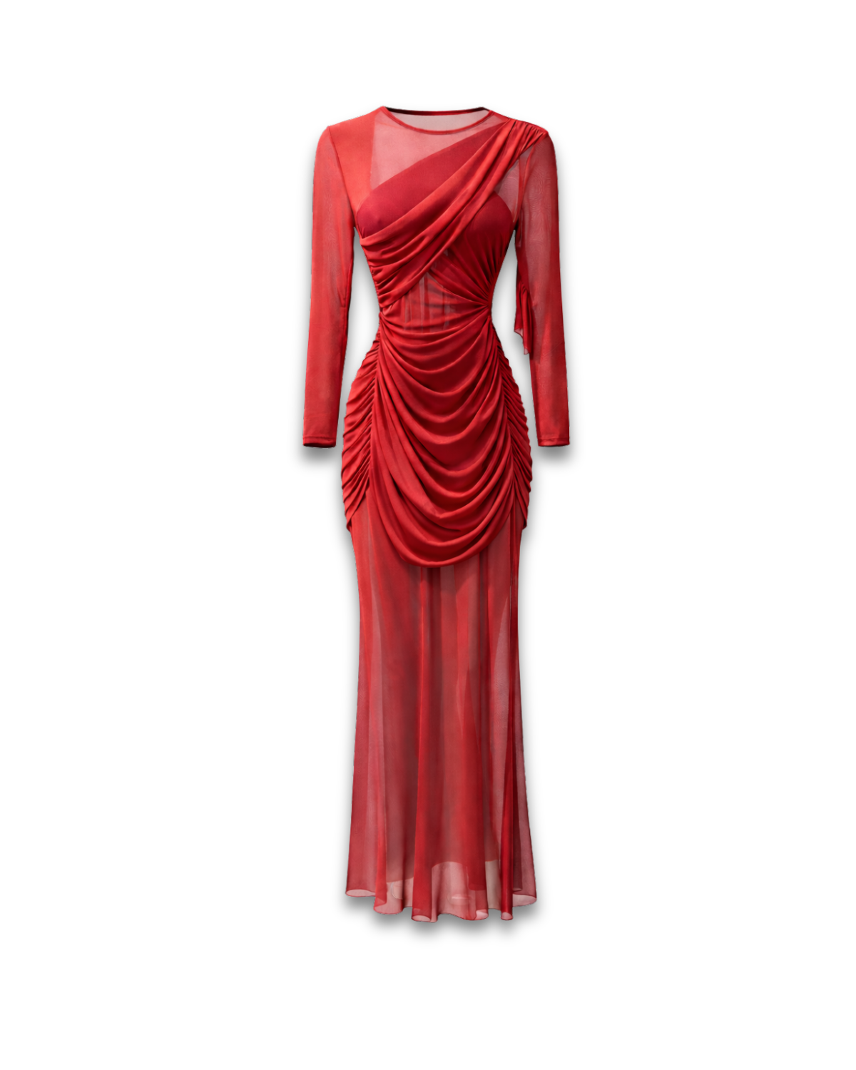 ZEVEN RUCHED LONG DRESS