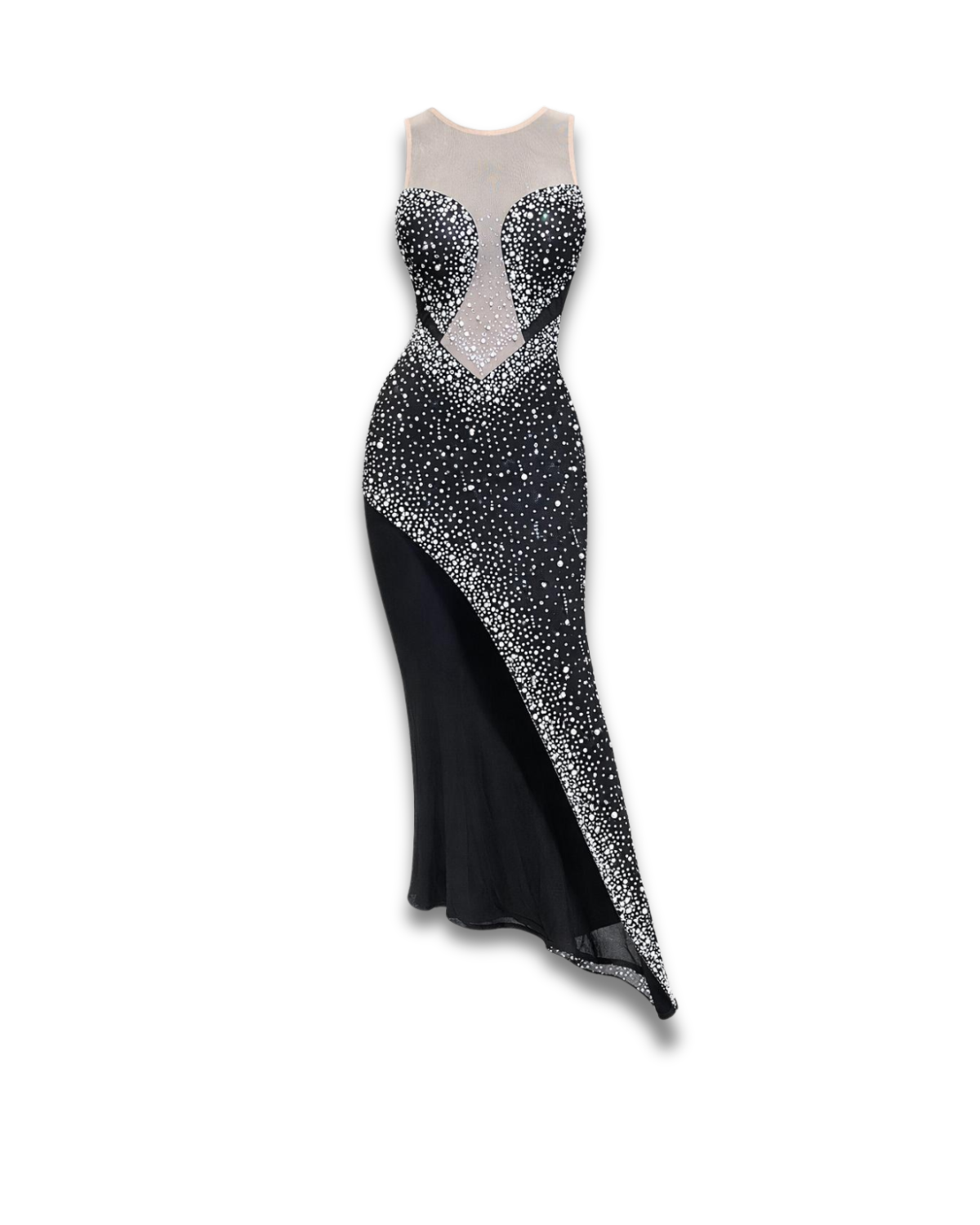 ZEVEN ASYMCRISTAL LONG DRESS