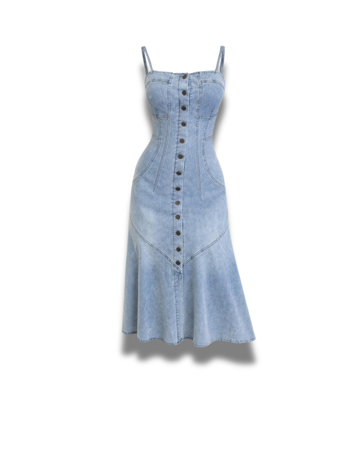 ZEVEN BUTTOM DOWN DENIM DRESS