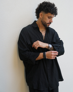 ZEVEN NOIR PLEATED SHIRT
