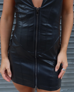 MOTO LEATHER BLACK DRESS