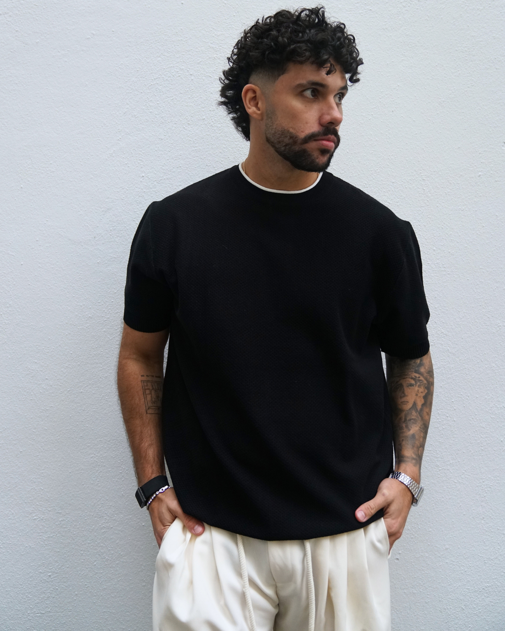 ZEVEN CONTRAST KNIT TEE