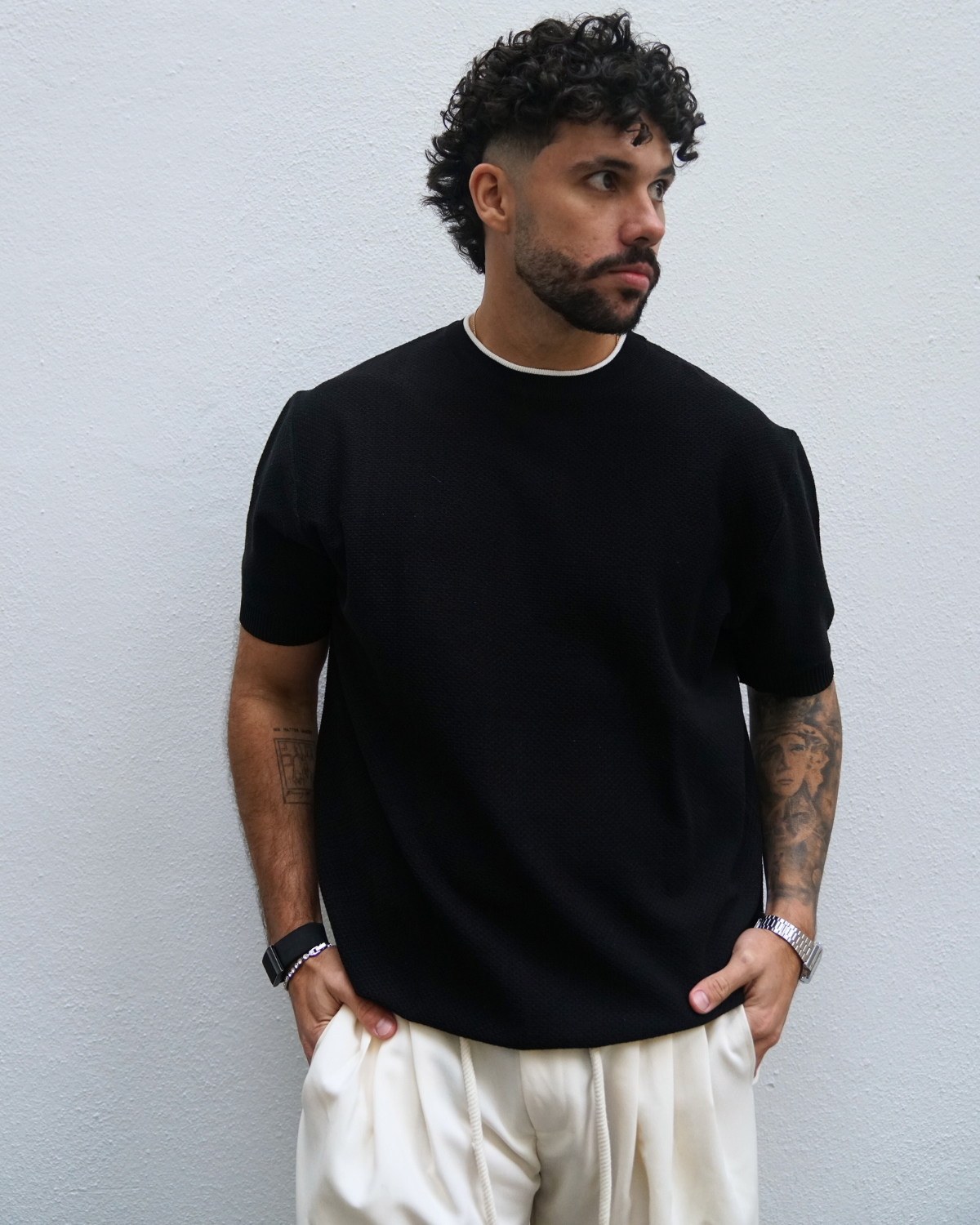 ZEVEN CONTRAST KNIT TEE