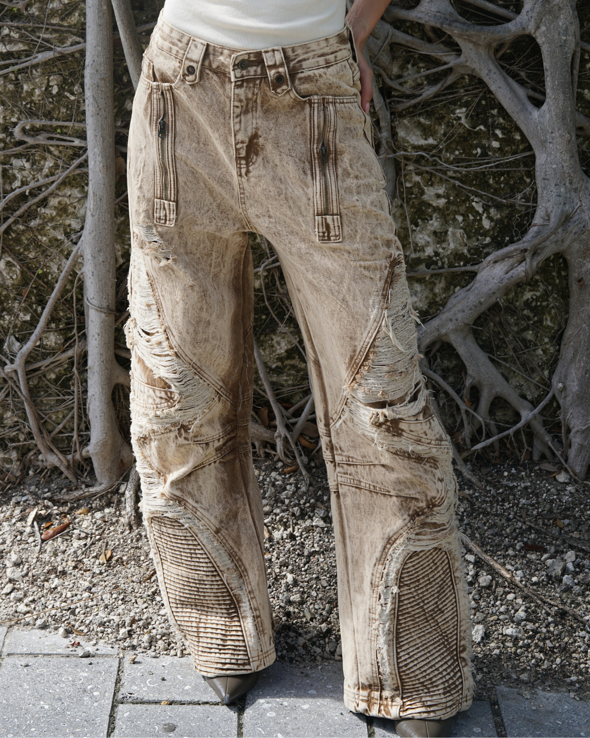 ZEVEN RIPPED CAKE JEANS