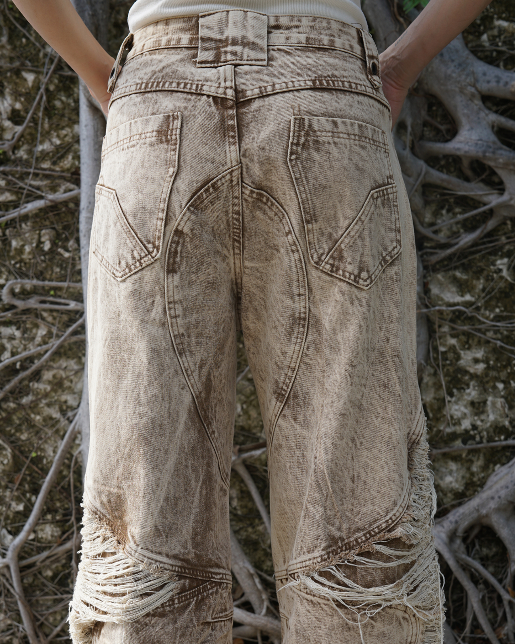 ZEVEN RIPPED CAKE JEANS