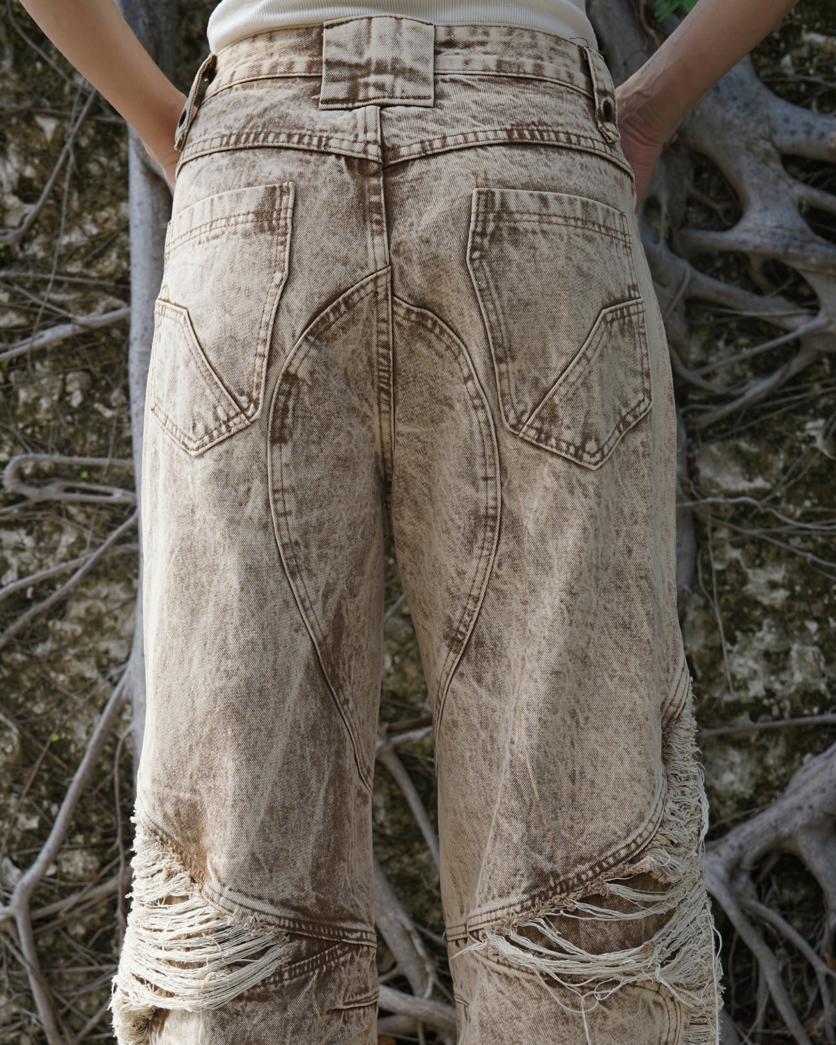 ZEVEN RIPPED CAKE JEANS