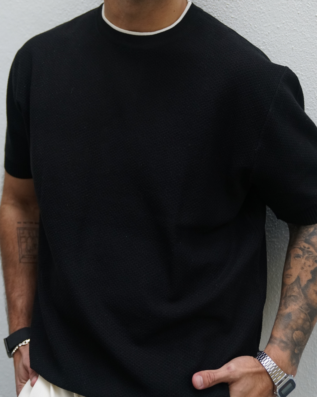 ZEVEN CONTRAST KNIT TEE