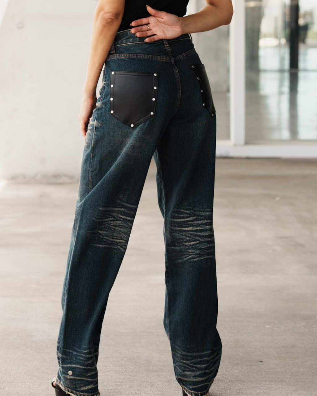 ZEVEN INPOCKET LEATHER JEANS