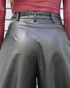 ZEVEN LEATHER BLACK PANTS SKULL