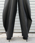 ZEVEN LEATHER BLACK PANTS SKULL