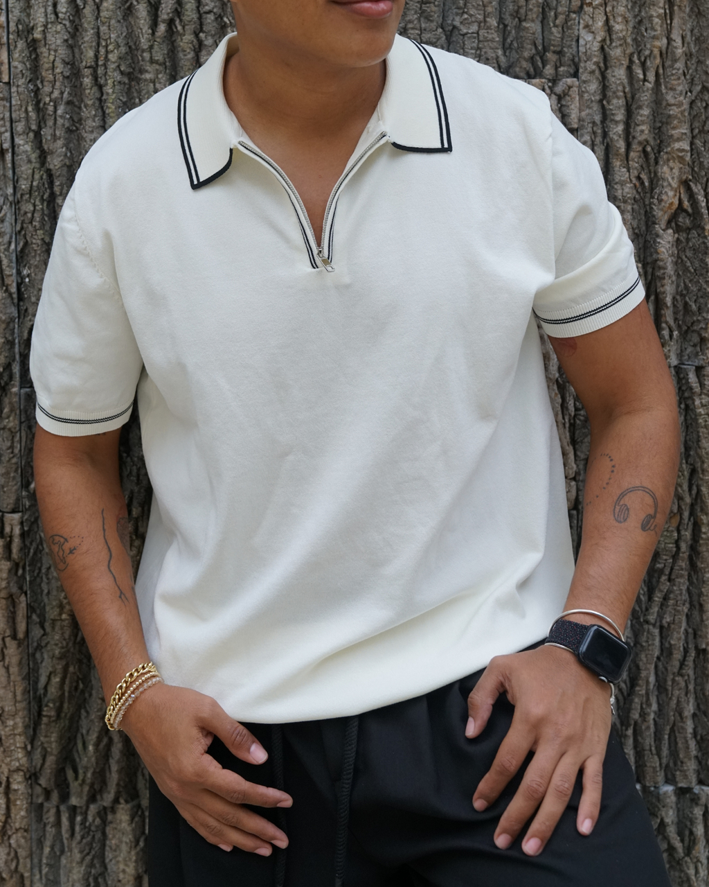 ZEVEN EDGE ZIP POLO