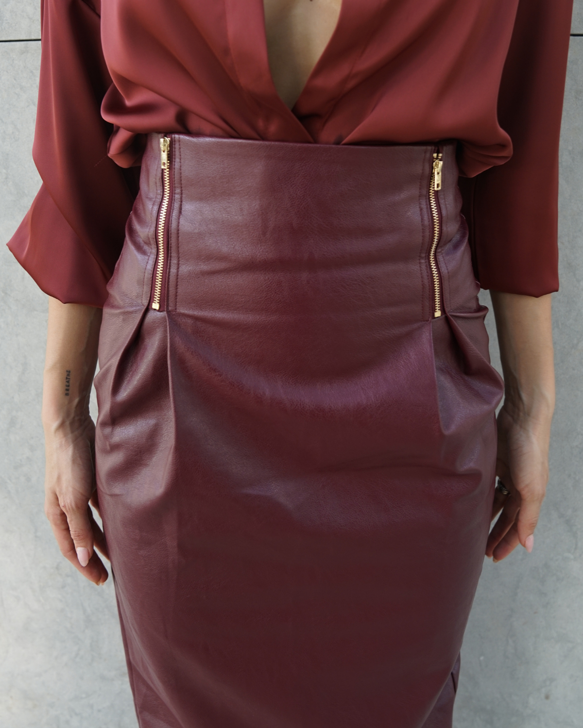 ZEVEN MIDI SKIRT WINE SHAPE