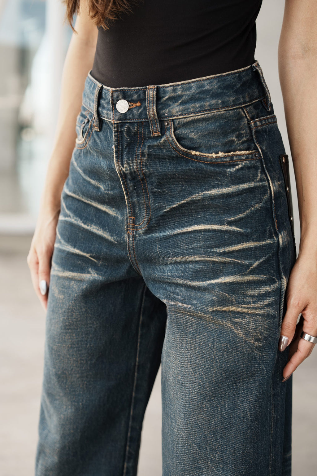 ZEVEN INPOCKET LEATHER JEANS image 0