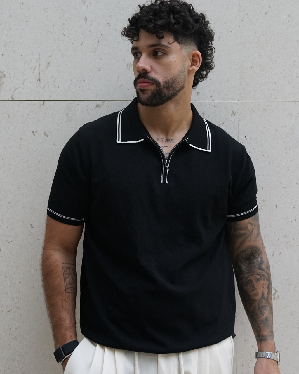 ZEVEN EDGE ZIP POLO
