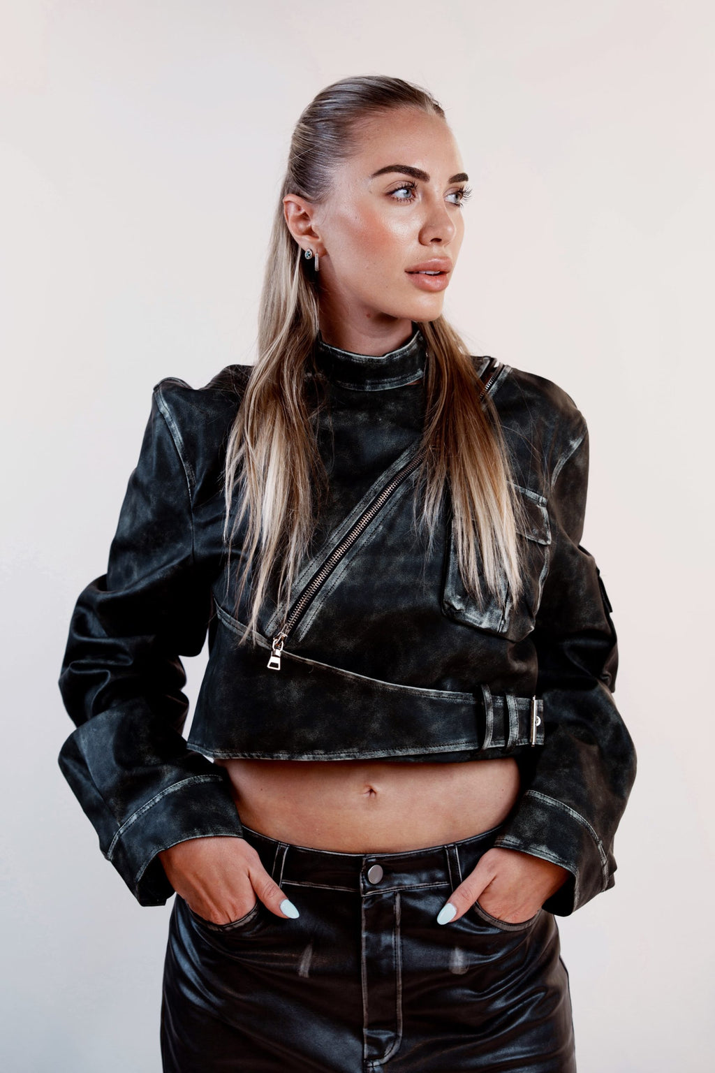 ZEVEN GREENY LEATHER JACKET image 0